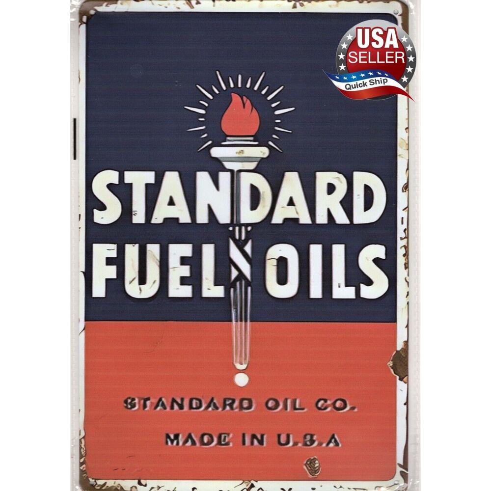 Retro Tin Sign • Petroliana • Standard Oil Company Fuels & Oils • Made In U.S.A.